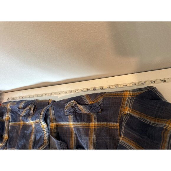 Ascend Mens Flannel Shirt Sz XL? Navy Plaid Lined Thermal Heavywt Rugged Outdoor - Picture 6 of 10